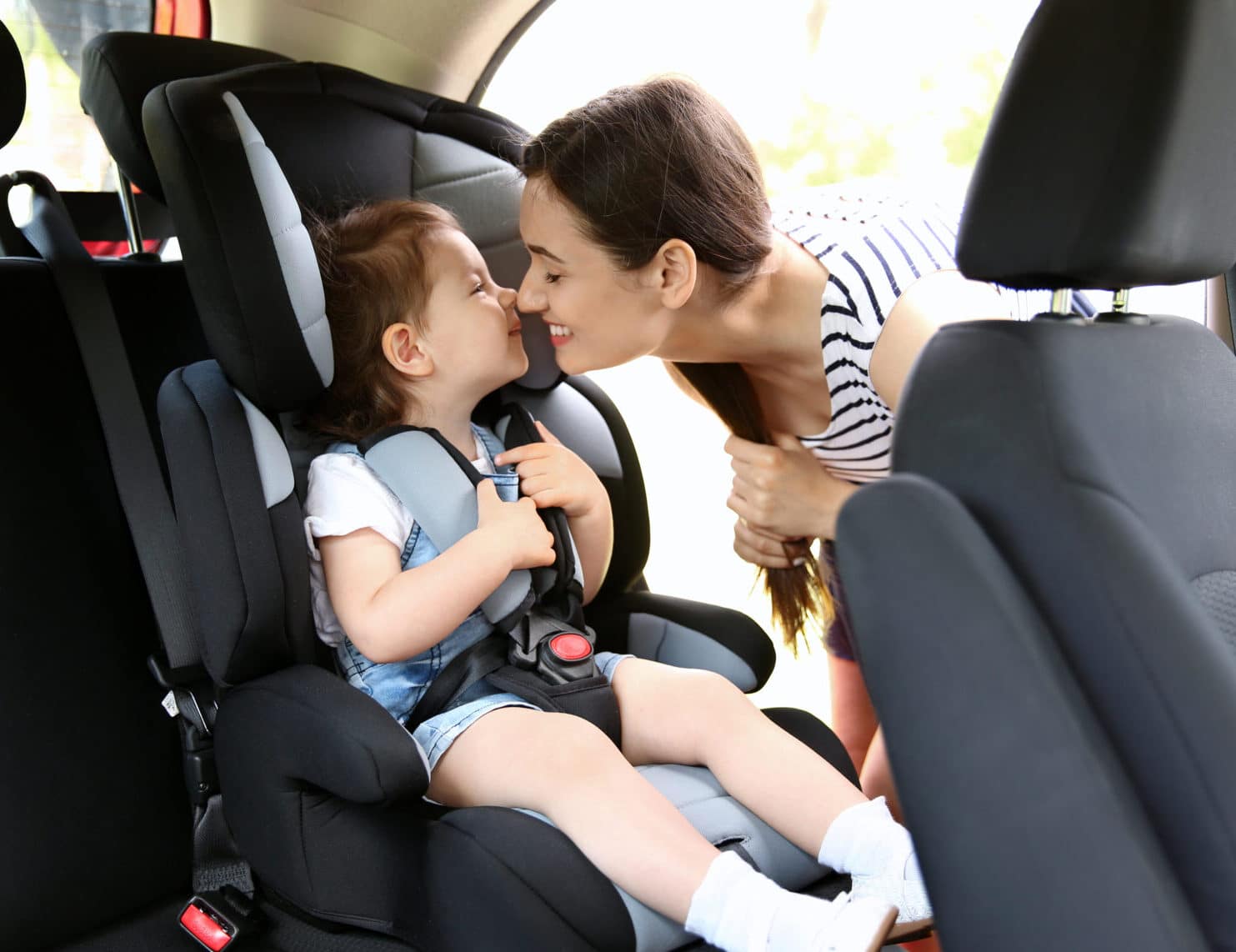Mother,And,Child,In,Car.,Safety,Driving,Concept